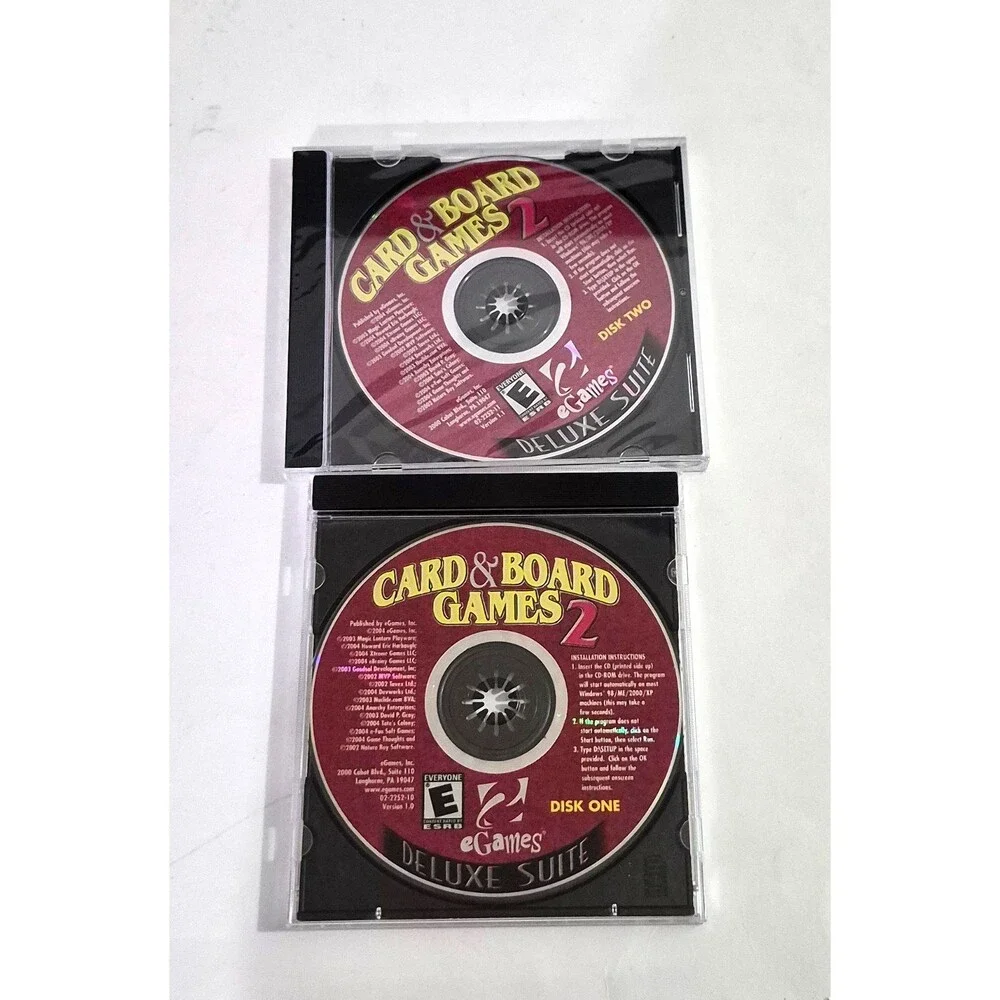 Card & Board Games Deluxe Suite PC Games 2 Disk Set (one still sealed) Vintage